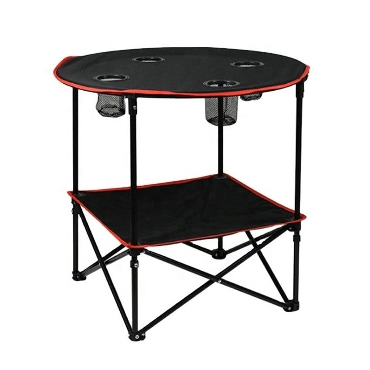 Outdoor Camping Picnic Travel Fabric Top Foldable Dining Table Portable Canvas Folding Table