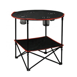 Outdoor Camping Picnic Travel Fabric Top Foldable Dining Table Portable Canvas Folding Table