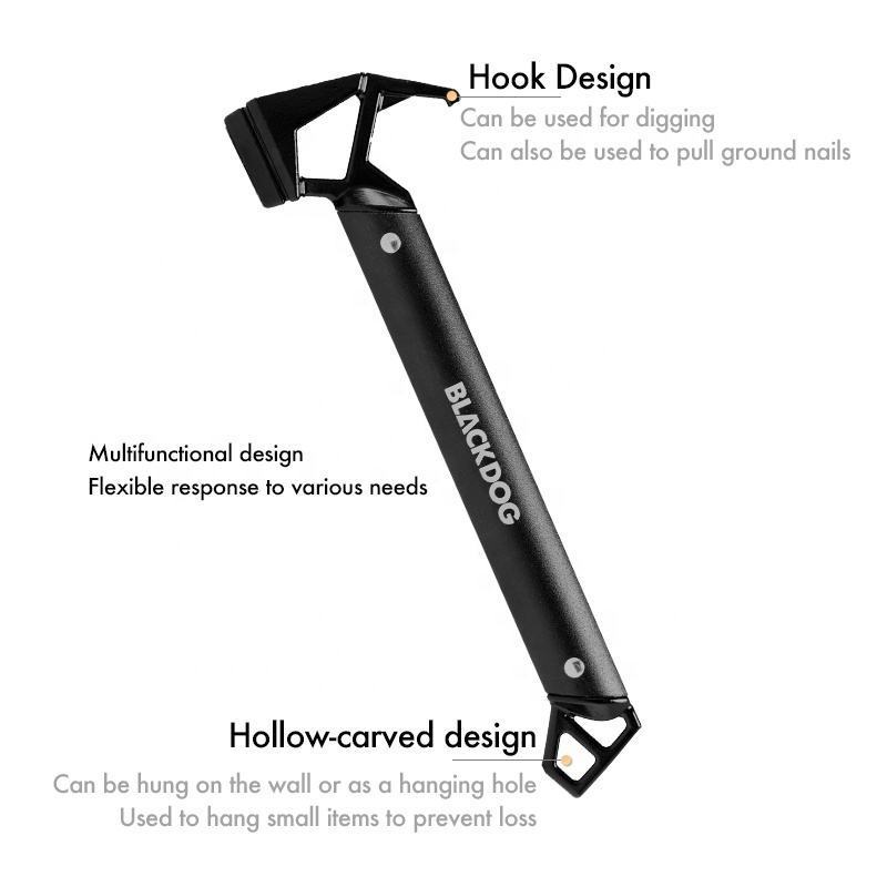 Black Dog outdoor multi-tool camping tent ground nail hammer wilderness survival gear