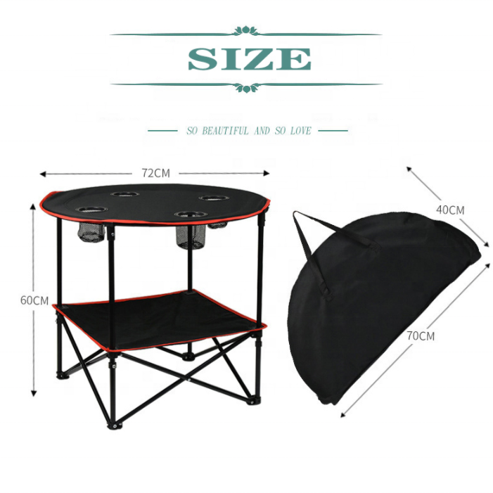 Outdoor Camping Picnic Travel Fabric Top Foldable Dining Table Portable Canvas Folding Table