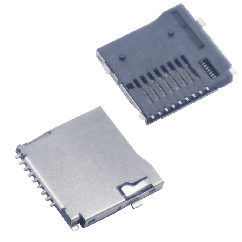 9 Pin SMT Push Push Type TF Micro SD Card Connector