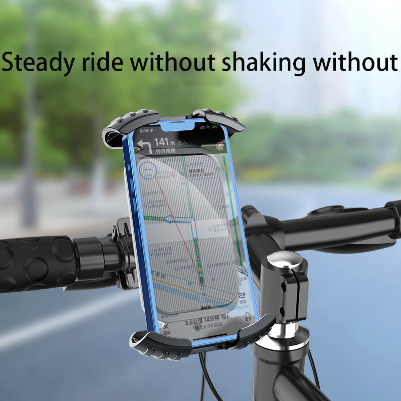 Motorcycle Phone Mount, Bike Phone Holder - Upgrade Quick Install Handlebar Clip for Bicycle Scooter, Cell Phone Clamp