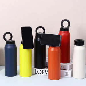 water bottle with magsafe stainless steel insulated magnetic bottle holder gym water bottle with magnetic ring phone holder