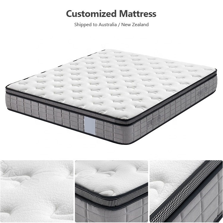 High Quality OEM Service Pocket / Bonnell Spring Mattress King Queen Size Pillow Top Matress Rolled Up In a Box For Bed Hotel