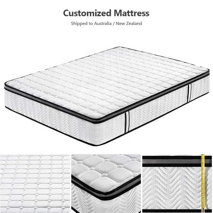 High Quality OEM Service Pocket / Bonnell Spring Mattress King Queen Size Pillow Top Matress Rolled Up In a Box For Bed Hotel