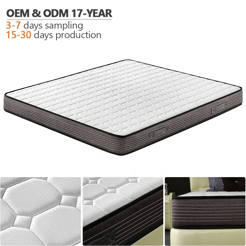 High Quality OEM Service Pocket / Bonnell Spring Mattress King Queen Size Pillow Top Matress Rolled Up In a Box For Bed Hotel