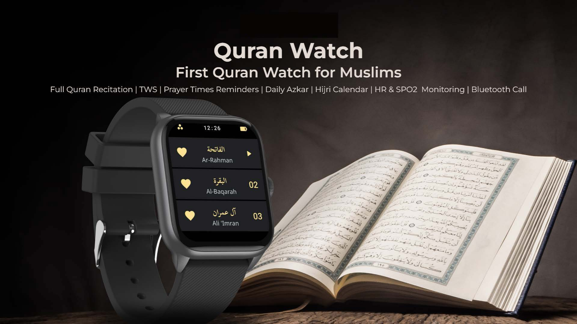 Worldwide Prayer Times Arabic Watches Custom Logo Genuine Leather Strap Haram Mosque Kaaba Men Watches With Quran For Muslims