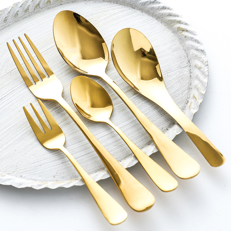 Stainless steel gold and silver cutlery gold stainless steel spoon golden Soup spoon