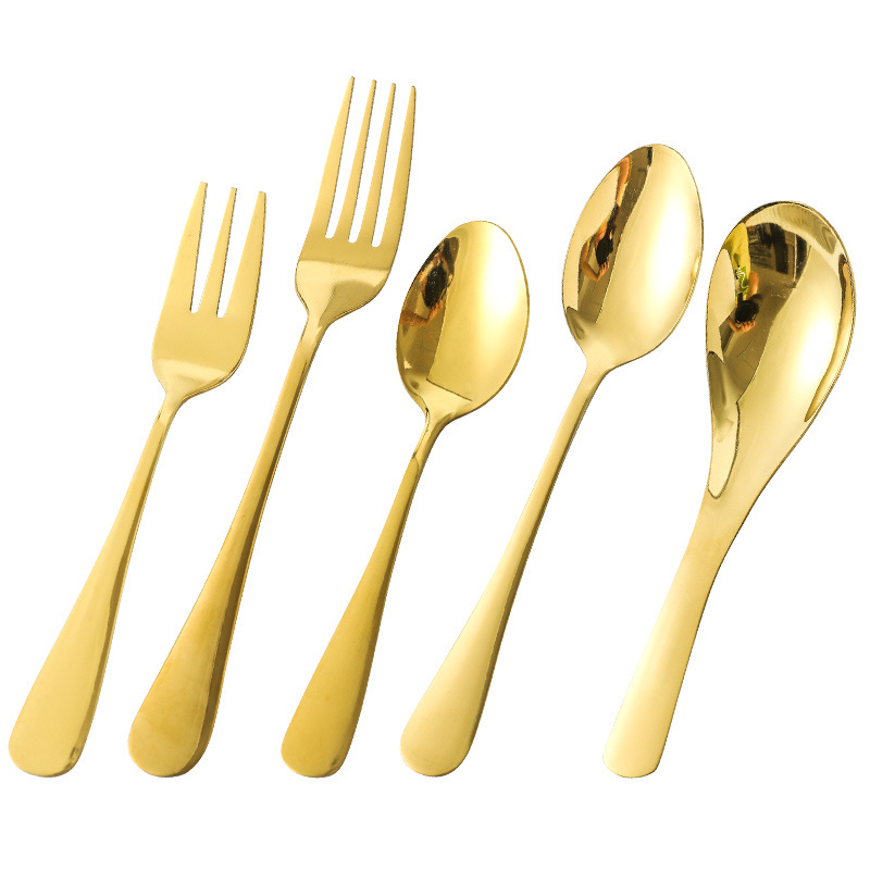 Stainless steel gold and silver cutlery gold stainless steel spoon golden Soup spoon