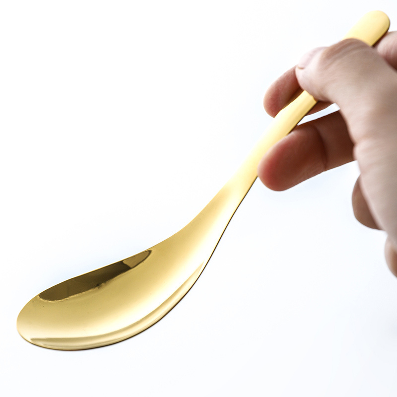 Stainless steel gold and silver cutlery gold stainless steel spoon golden Soup spoon