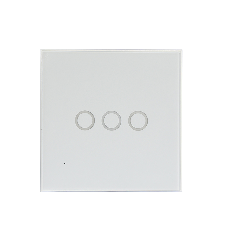 WIFI smart tuya touch screen EU 3 gang on-off Light Switch