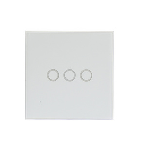 WIFI smart tuya touch screen EU 3 gang on-off Light Switch