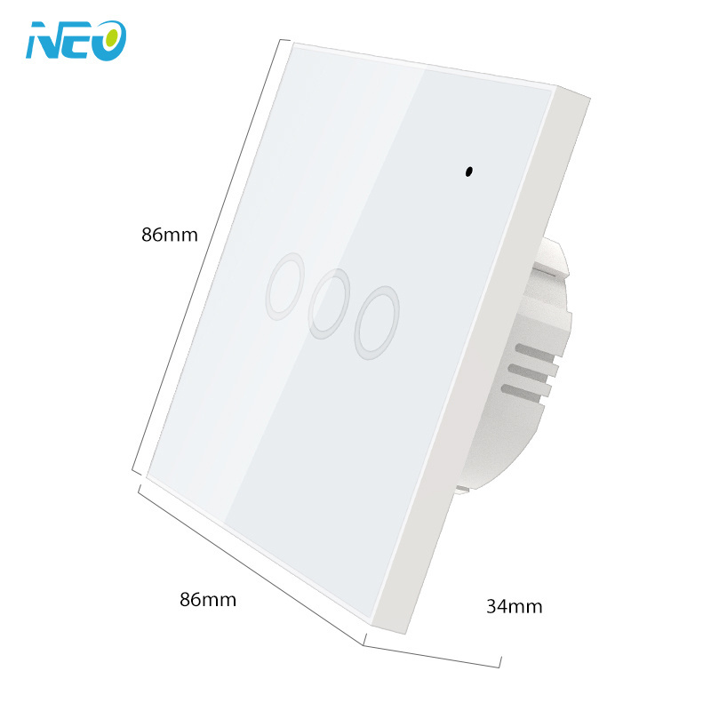 touch screen smart light switch remote control via app smart life neutral and live wire wall switch wifi