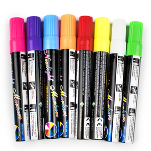 Square tip colorful marker pen for writing on the glass highlighter pen