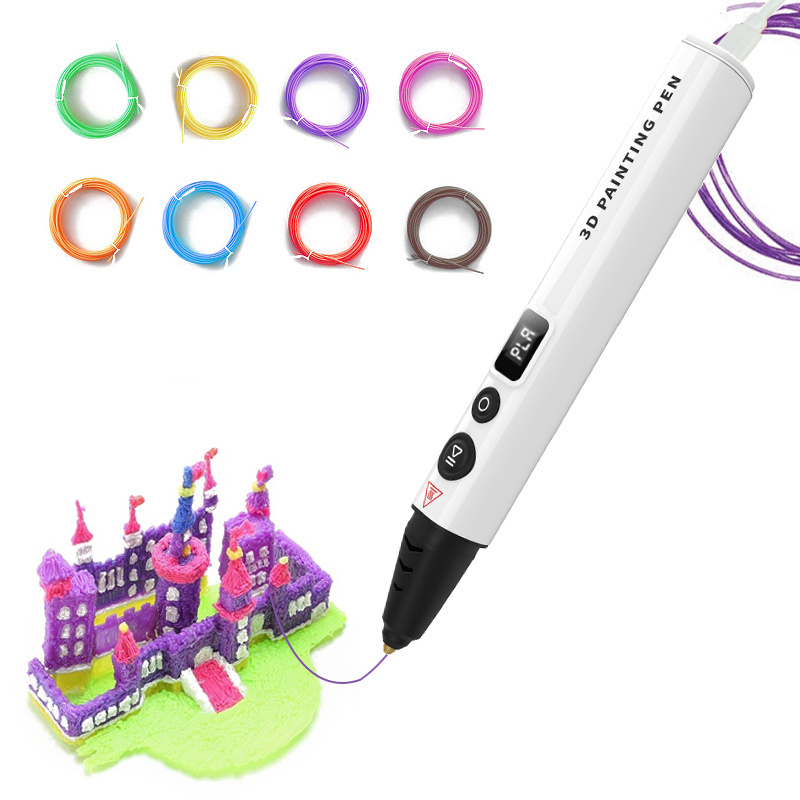 factory wholesale 3d graffiti start pen refills odorless 3d drawing printer pen with lcd display black/white