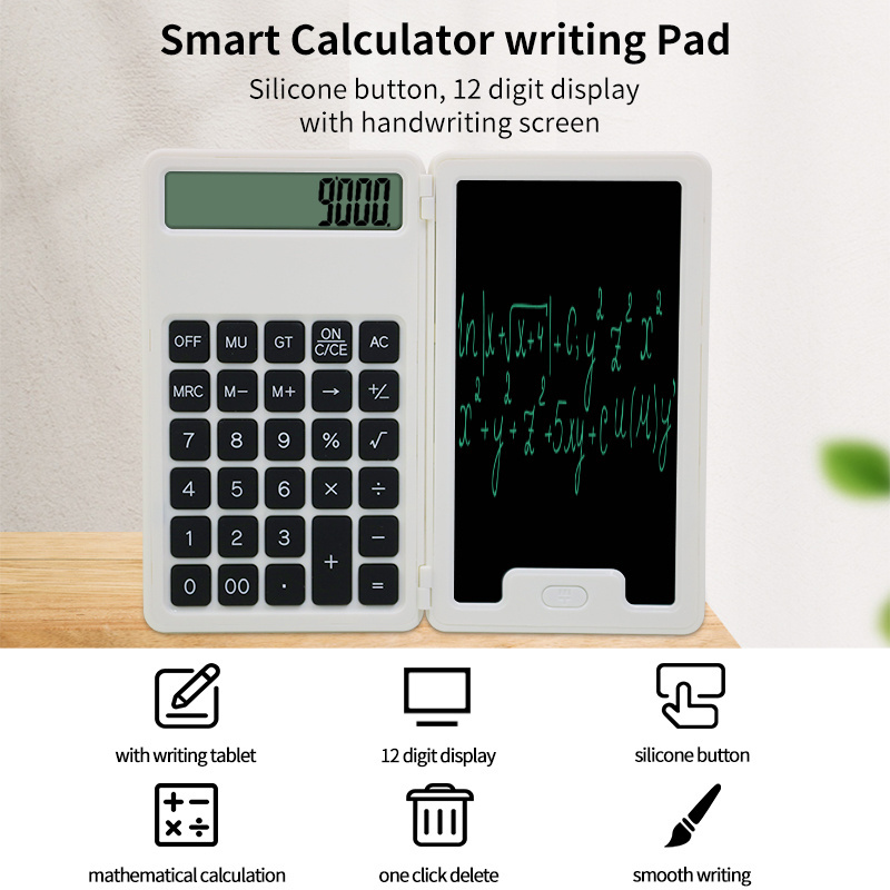 12 digits mini pocket calculator notepad 5 inch scientific calculator with lcd writing tablet with stylus pen