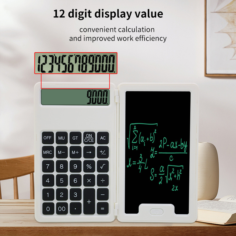 12 digits mini pocket calculator notepad 5 inch scientific calculator with lcd writing tablet with stylus pen