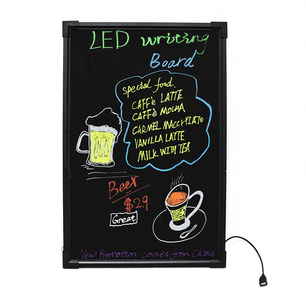 High quality 60x80cm led writing boards outdoor moving advertising electronic fluorescence plates