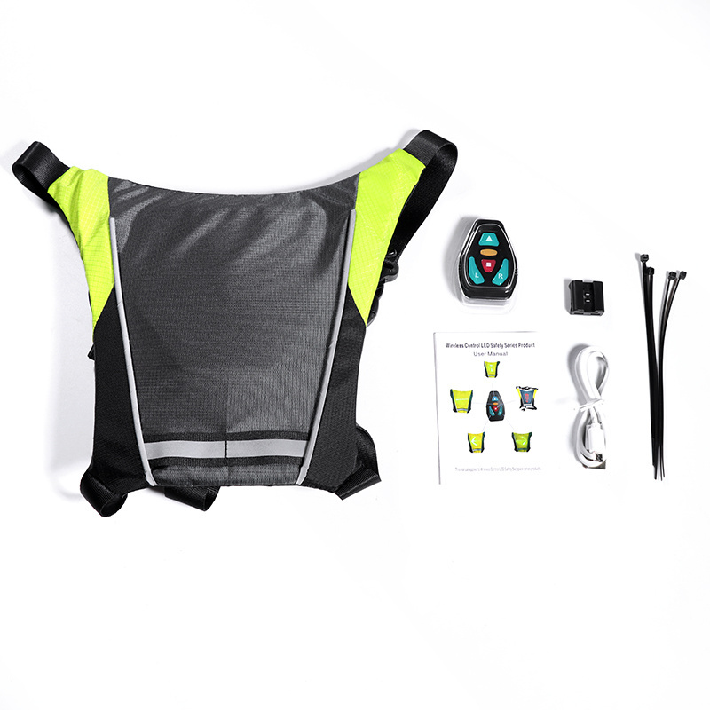 New Image LED Signal Vest Bike Safety Wireless Turn Signal Light Riding Lighting Vest Safety Reflective Warning cycle Vests