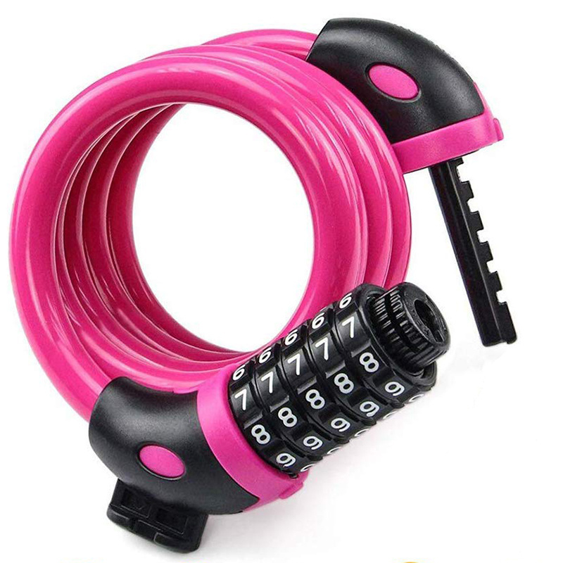 Bike Lock 5 Digit Code Combination Bicycle Security Lock Steel Cable Bike Cycling Bicycle Scooter Lock