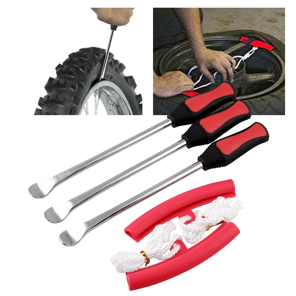 New Image Motorcycle Tire Changing Levers Auto Spoon Tire Kit Changing Lever Tools Rim Protector Professional Tire Repair Tool