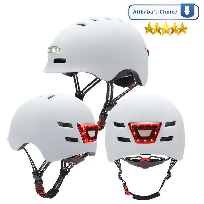 New Image Bicycle Bike Cycling Helmet Women Men Skateboard Sport Helmet Front Rear Lamp LED Light Electric Scooter Motor Helmets