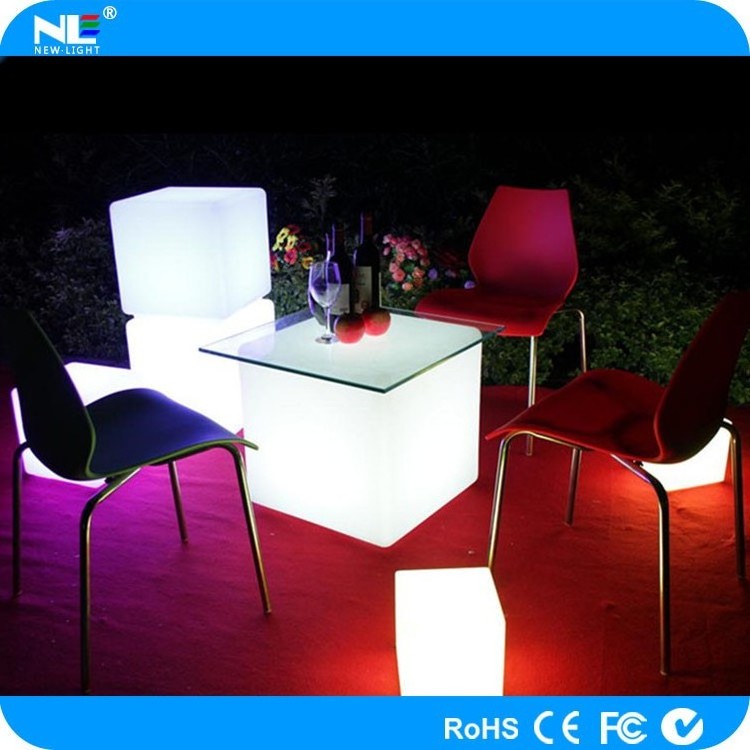 Outdoor LED light cube illuminated LED PE material chair cube LED glowing cube chair