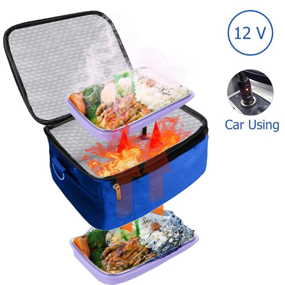 Electric Lunch Bag, Portable Food Warmer for Meals Reheating and Raw Food Cooking, Car Portable Oven Mini Personal Food Warmer