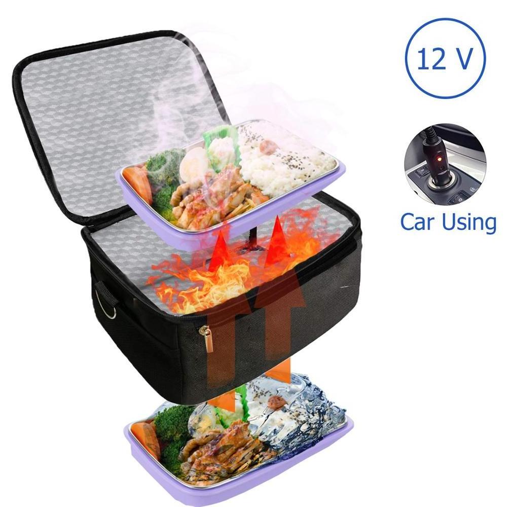 Electric Lunch Bag, Portable Food Warmer for Meals Reheating and Raw Food Cooking, Car Portable Oven Mini Personal Food Warmer