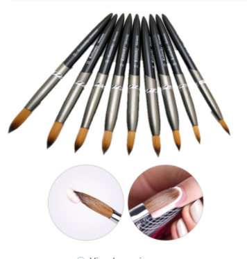 private label  nail salon acrylic brushes kolinsky sable  on nail glue  art kolinsky nail brush