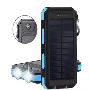 Wholesale Waterproof Outdoor Solar Battery Rohs Power Bank Supplier 8000 10000mah Solar Panel Portable Charger