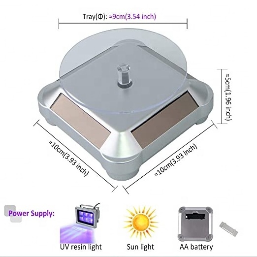 Newstar Wholesale led Solar Turntable 360 Rotating Stand, Double Used Rotating Display