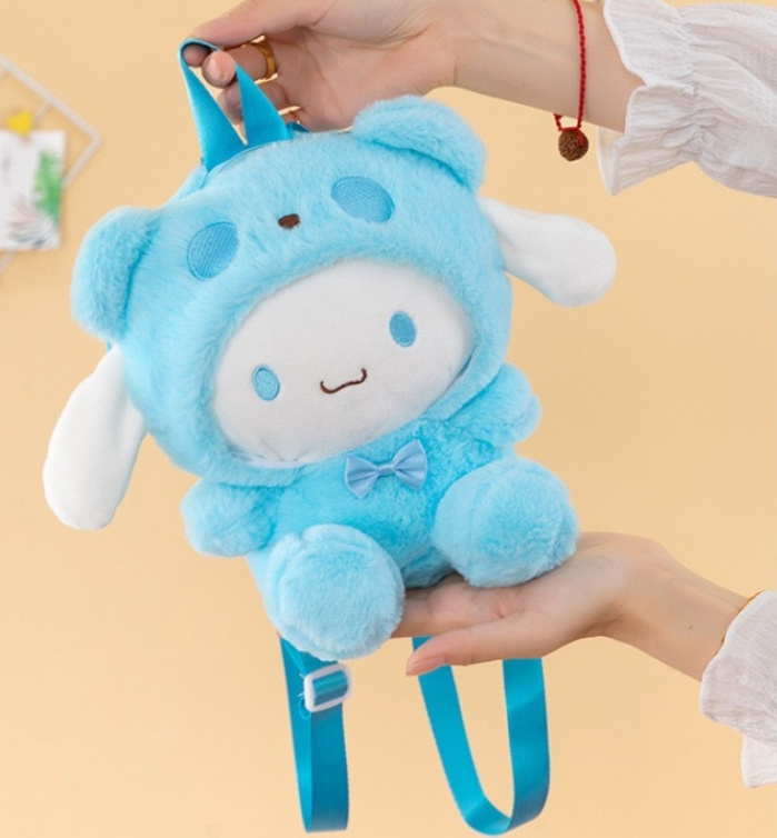 Cartoon Kids Cinnamoroll  Plush Backpack Kuromi plush Crossbody Bag My melody Pudding Dog Plush Doll Backpack