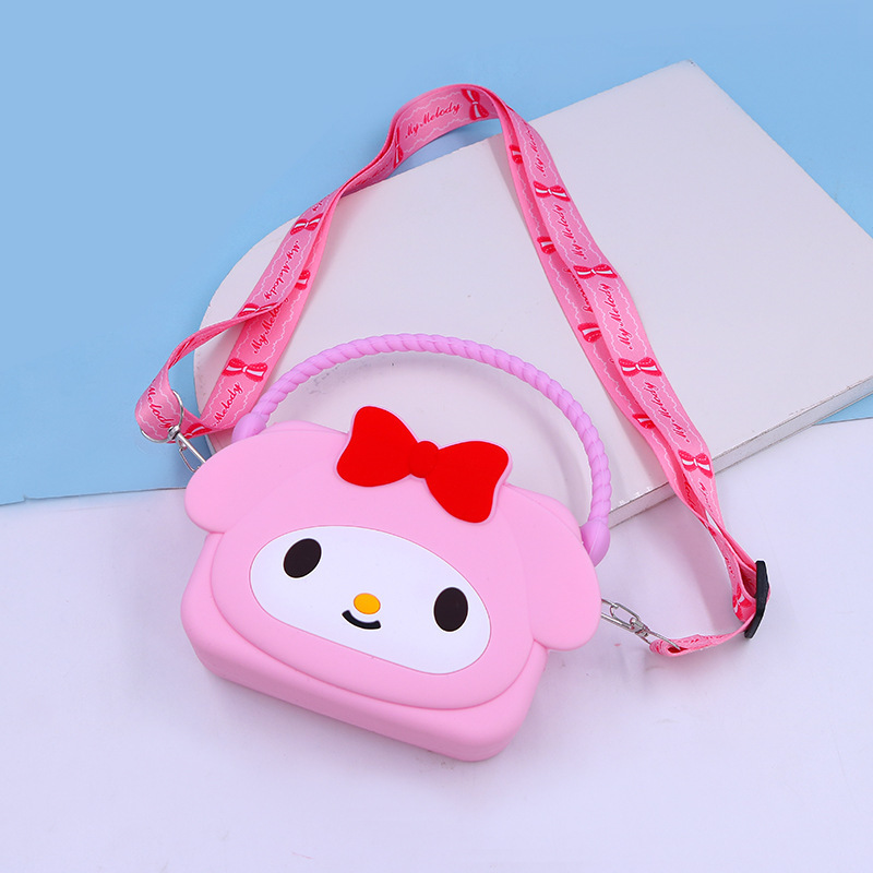 QY wholesale sales promotion cartoon Kuromi My Melody tote bag shoulder cross-body bag cute kids coin silicone bag