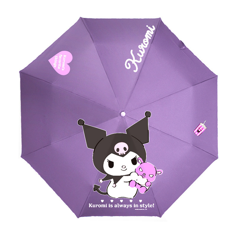 Kawaii Cinnamoroll Sun Umbrella Anime My Melody Cinnamoroll Kuromi Cute Cartoon Girl Prevent UV Folding Umbrella