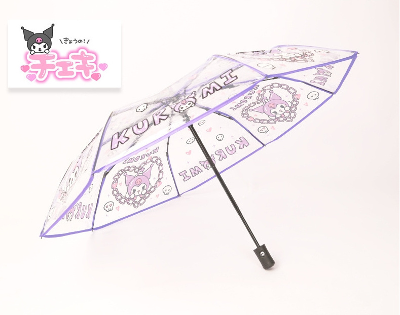 Cinnamoroll  Portable Automatic Sunshade Umbrella My Melody Kuromi Folding Black Glue Sun UV Protection umbrella