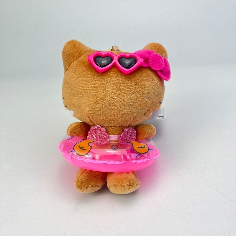 New Hawaii Holiday Style Swimming Surfboard Melody Cat Stuffed Animal Plush Doll Kawaii Dangle Accessories