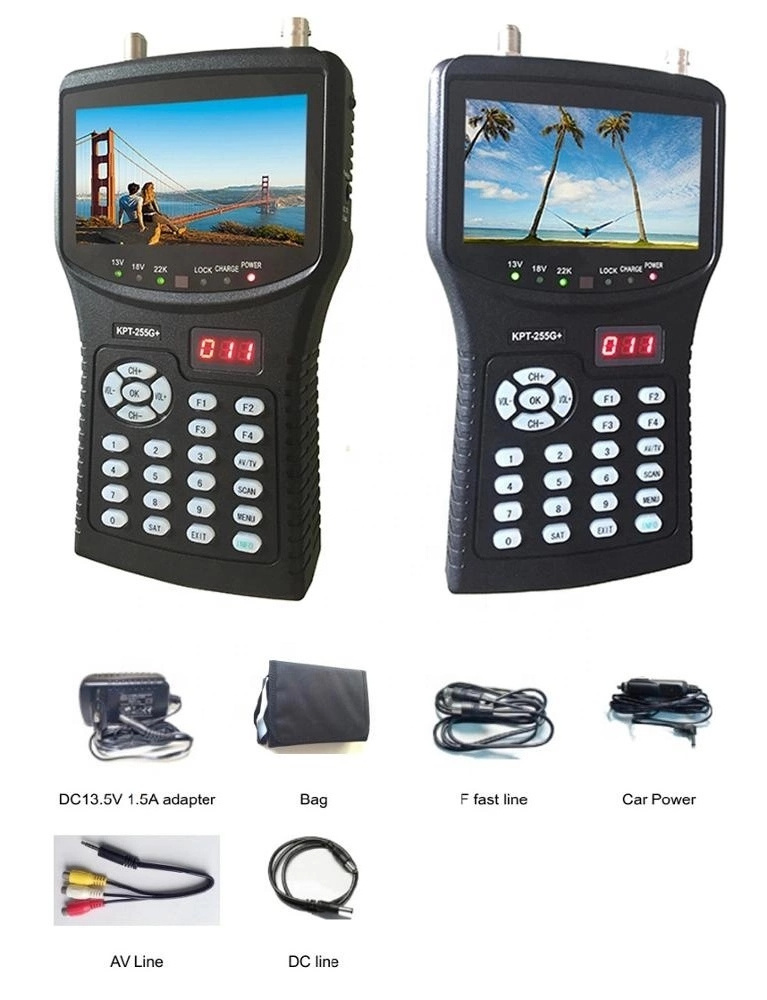 New star Hot sale KPT-255G+ full digital satellite finder meter prices with DVB- S2 signal Satellite TV Receiver