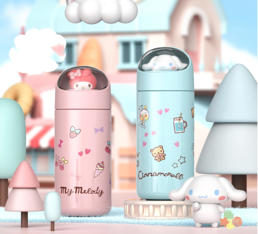 Kuromi Kawaii Thermos Cup  Cinnamoroll kuromi  Anime Cartoon Portable  double layer vacuum cup Children Gift