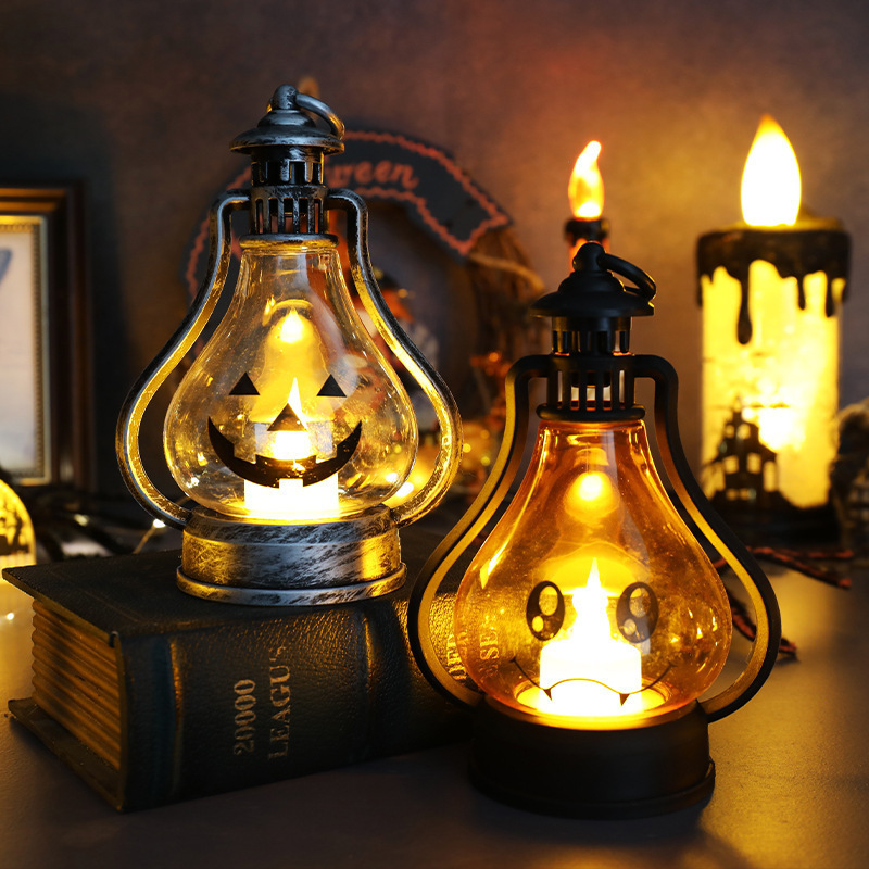 NS876 Halloween decoration props Jack-o '-lantern candle lamp Ghost Festival portable lantern bar Halloween desktop LED light