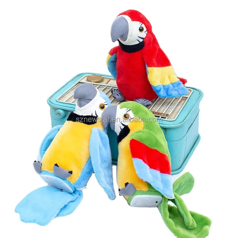 QY Recording parrot learning to speak parrot can twist and flap its wings tongue parrot children electric plush toy