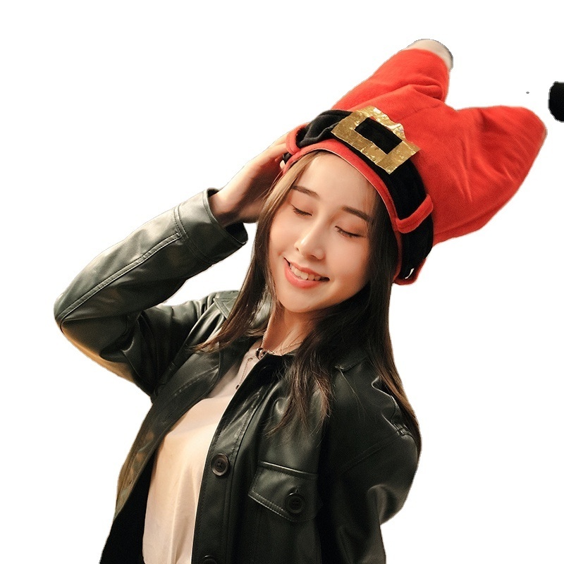 QY 2022 Electric Christmas Hat Velvet Music hat Party Decoration Christmas Gift Music Swing Santa Claus Hat