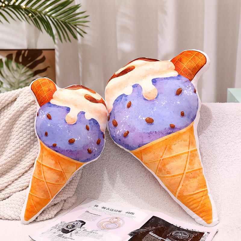 Newstar Ice Cream Plush Pillow Food Stuffed Plush Toy Soft Hugging Throw Pillow