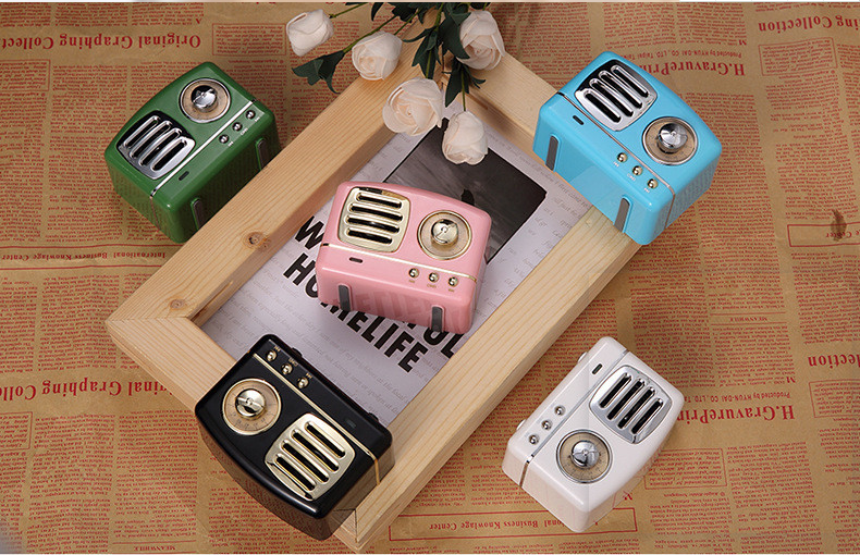 Factory OEM Fm Radio Mini Outdoor Portable Speakers For Music Pink Retro Speaker FM retro subwoofer