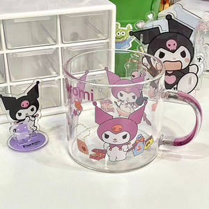 Kawaii Cartoon Kuromi  Kuromi glass Cup High quality water cup Cartoon Anime My Melody Coffee  Milk Tea Cup