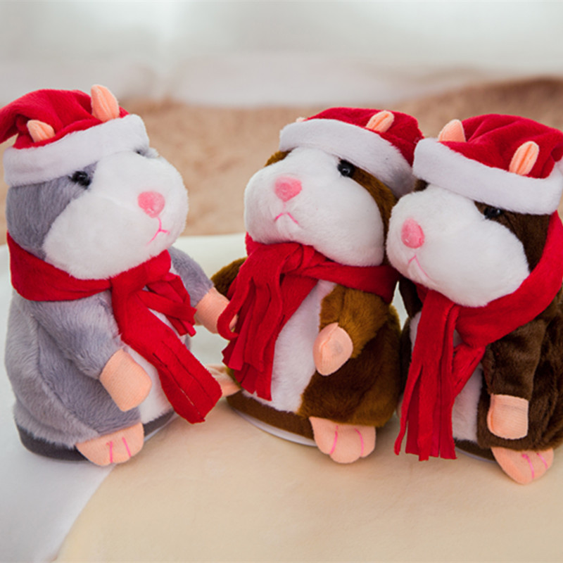 QY Spot wholesale custom Lovely Mimicry Pet Plush Toy Repeats What You Say Talking Hamster For Kids