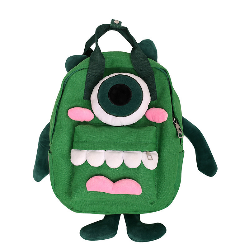 QY OEM Wholesale Cute cartoon backpack New style monster girl backpack Travel large capacity canvas bag