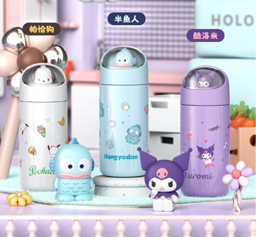 Kuromi Kawaii Thermos Cup  Cinnamoroll kuromi  Anime Cartoon Portable  double layer vacuum cup Children Gift