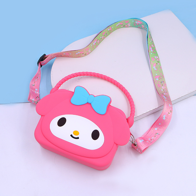 QY wholesale sales promotion cartoon Kuromi My Melody tote bag shoulder cross-body bag cute kids coin silicone bag