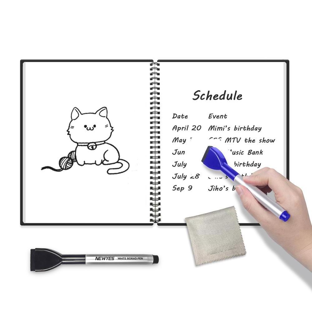 Newyes Dry Erase Whiteboard Paper Writing Memo Notebook Reusable Pocket Notepad With Pen